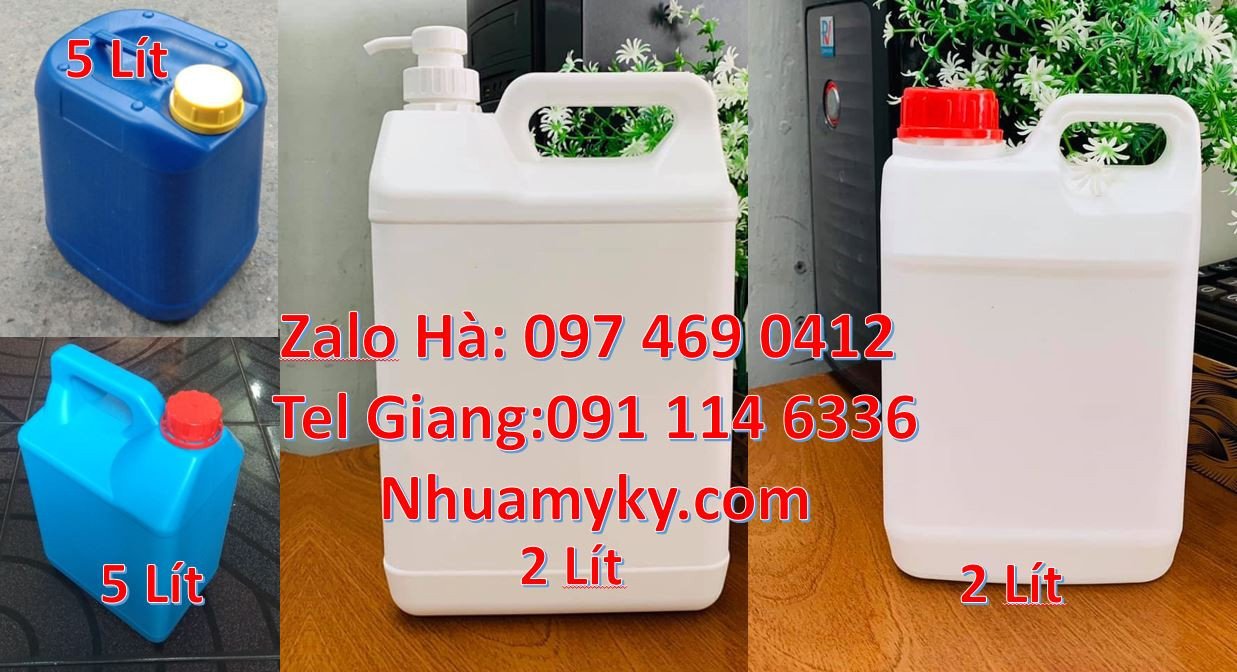 can 5l vuộng đựng nước mía, can 10l đựng nước mắm, can 2l đựng bột mi