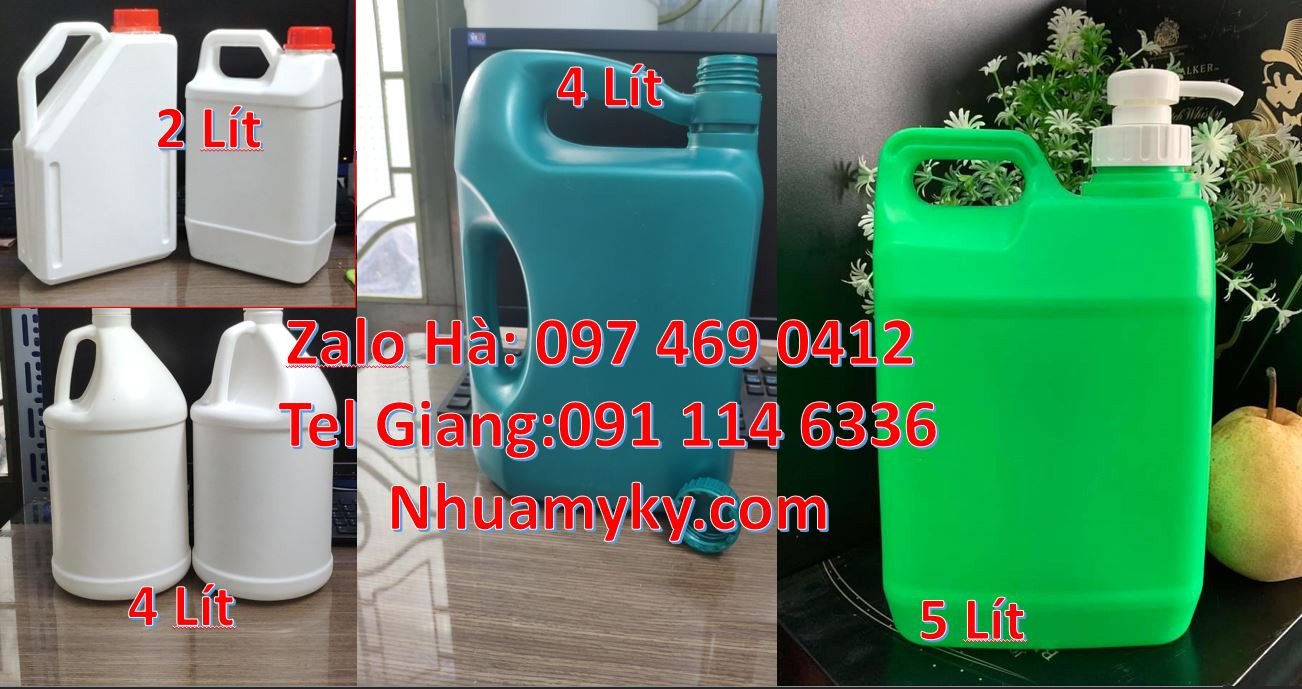 can 5l vuộng đựng nước mía, can 10l đựng nước mắm, can 2l đựng bột mi