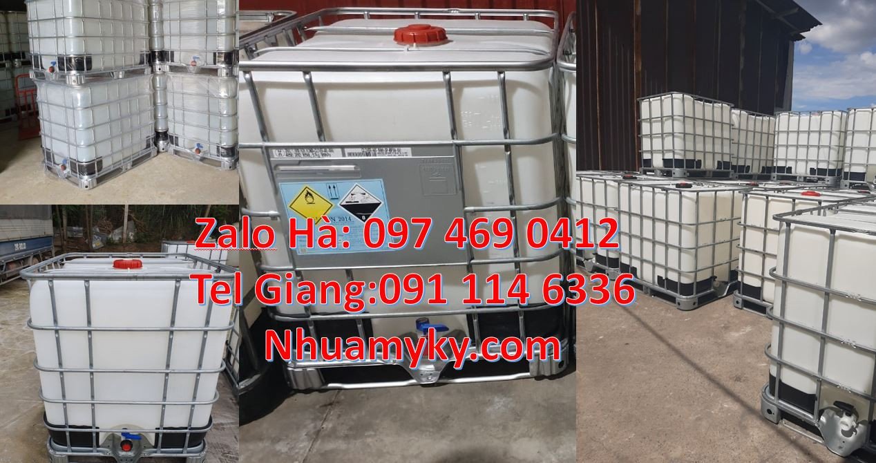 tank 1000l đựng nước, tank ibc 1000l đựng hóa chất,ibc thùng đựng vuôn