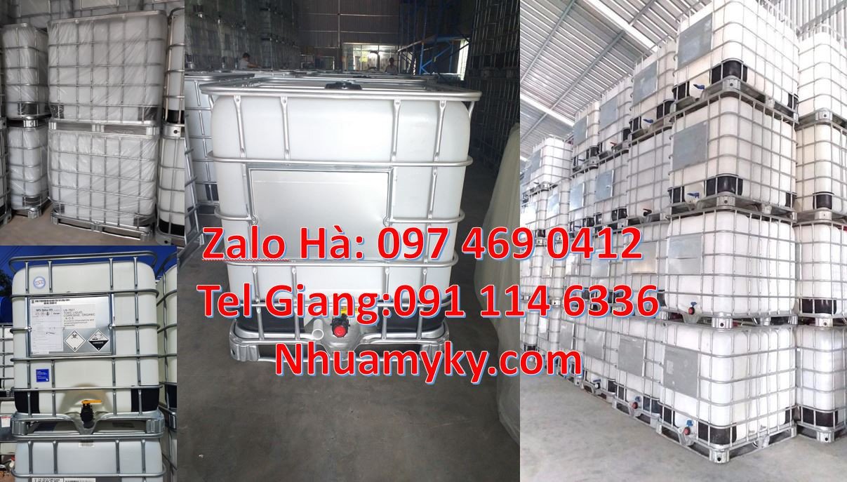 tank 1000l đựng nước, tank ibc 1000l đựng hóa chất,ibc thùng đựng vuôn