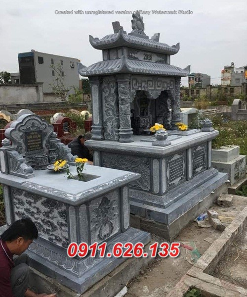 21281 Lăng mộ bằng đá cất tro hài cốt đôi đẹp bán trà vinh