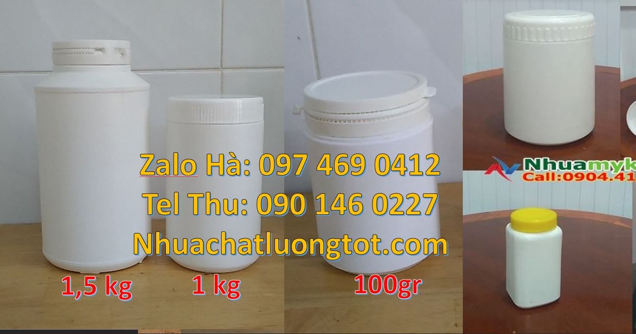 hũ 0.5kg hdep,hũ đựng ngũ cốc, hũ nhựa 1kg đựng nước tẩy rửa giá rẻ nh