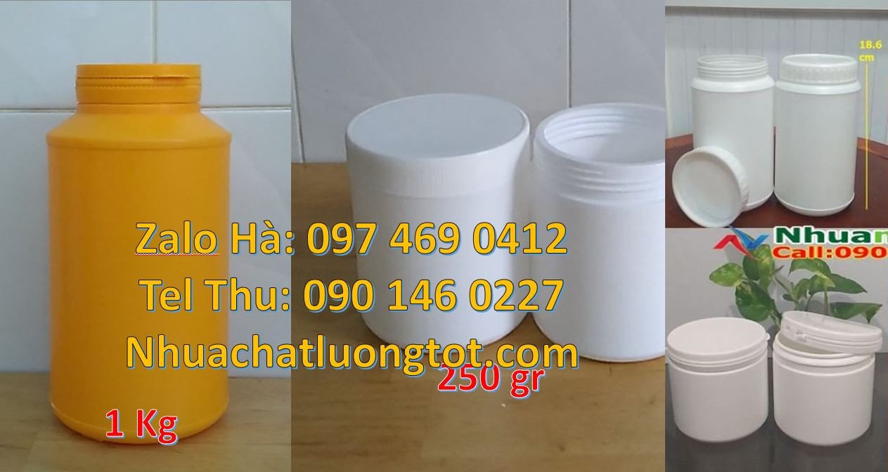 hũ 0.5kg hdep,hũ đựng ngũ cốc, hũ nhựa 1kg đựng nước tẩy rửa giá rẻ nh