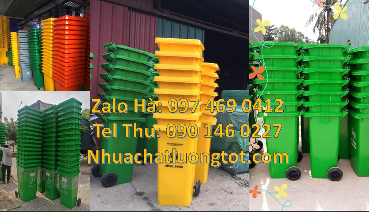 thùng rác 240l nắp kín nhựa hdpe chất lượng cao, thùng rác 120l đựng r