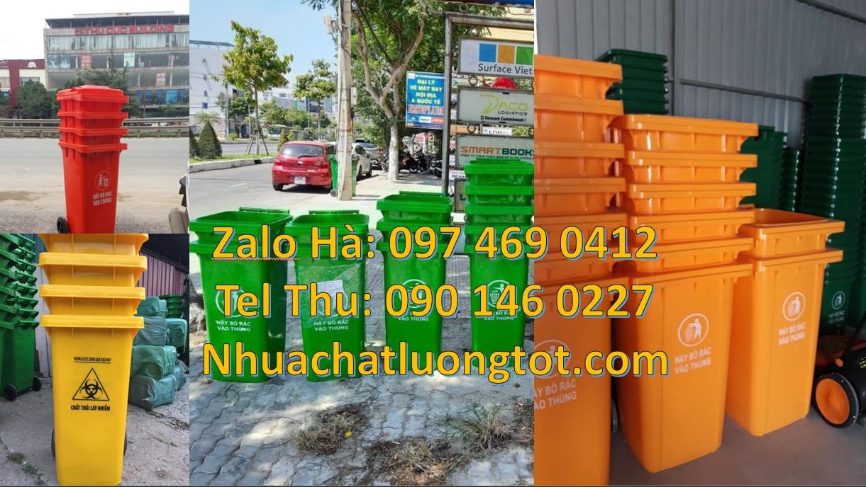 thùng rác 240l nắp kín nhựa hdpe chất lượng cao, thùng rác 120l đựng r