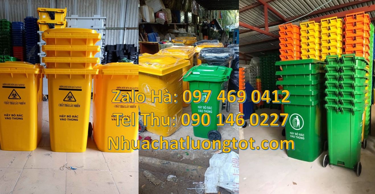 thùng rác 240l nắp kín nhựa hdpe chất lượng cao, thùng rác 120l đựng r