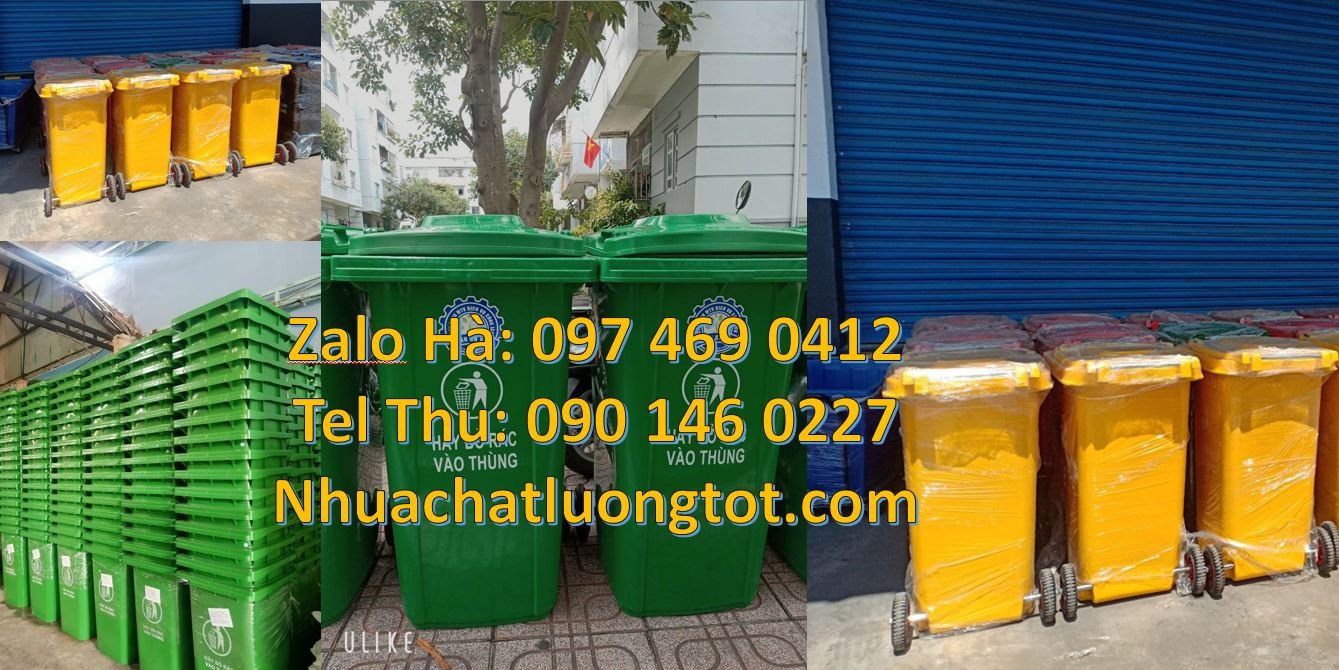 thùng rác 240l nắp kín nhựa hdpe chất lượng cao, thùng rác 120l đựng r