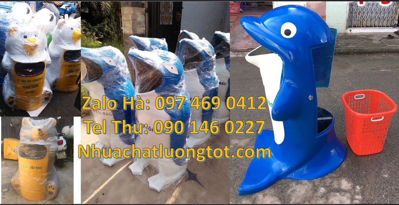 thùng rác hình thú, thùng rác hình con vật giá rẻ,thùng rác hình con c