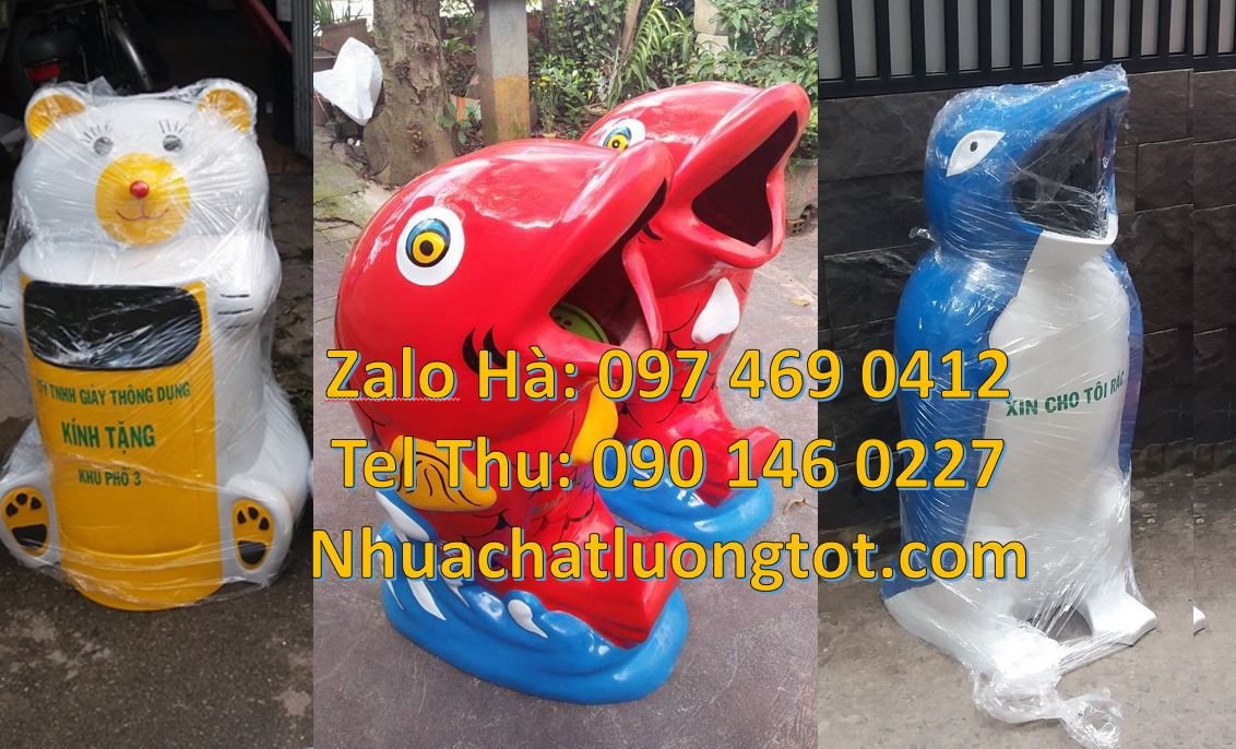 thùng rác hình thú, thùng rác hình con vật giá rẻ,thùng rác hình con c