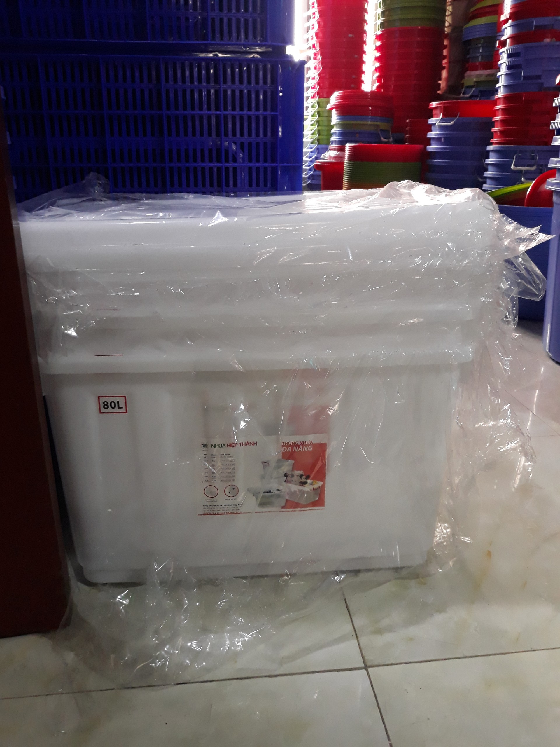 Thùng đa năng có nắp và bánh xe đẩy dùng chứa đồ, nuôi cá 30L-220L