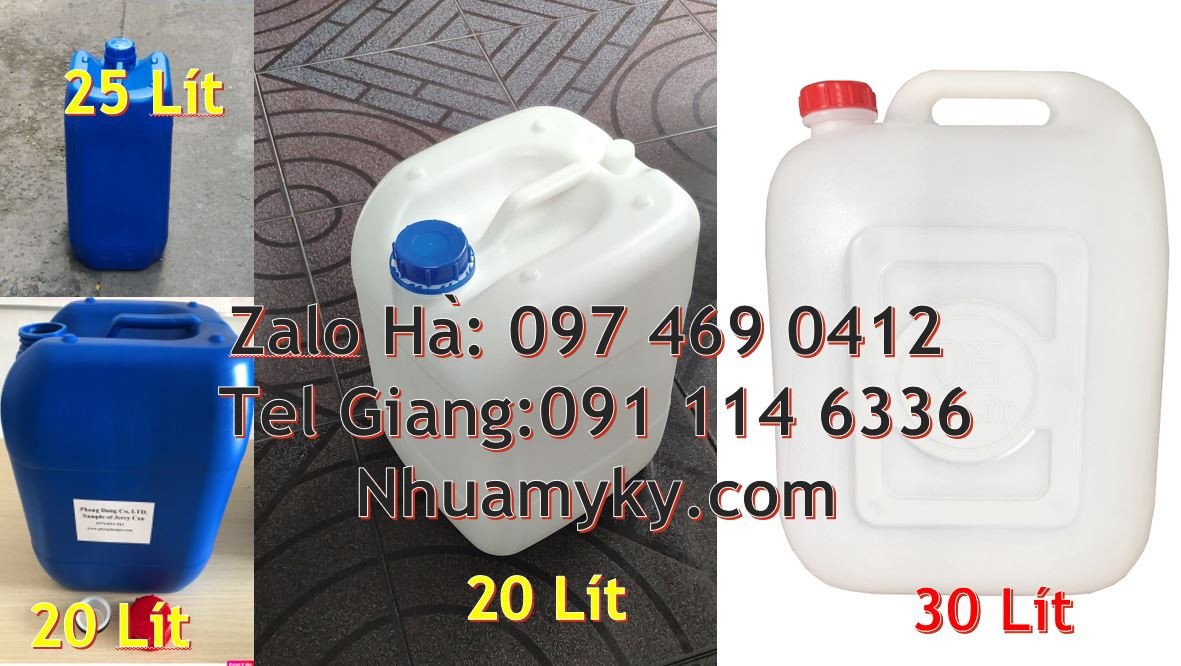 can nhựa 18l đựng mật mía,can nhựa 20l đựng xăng dầu, can nhựa xanh đỏ