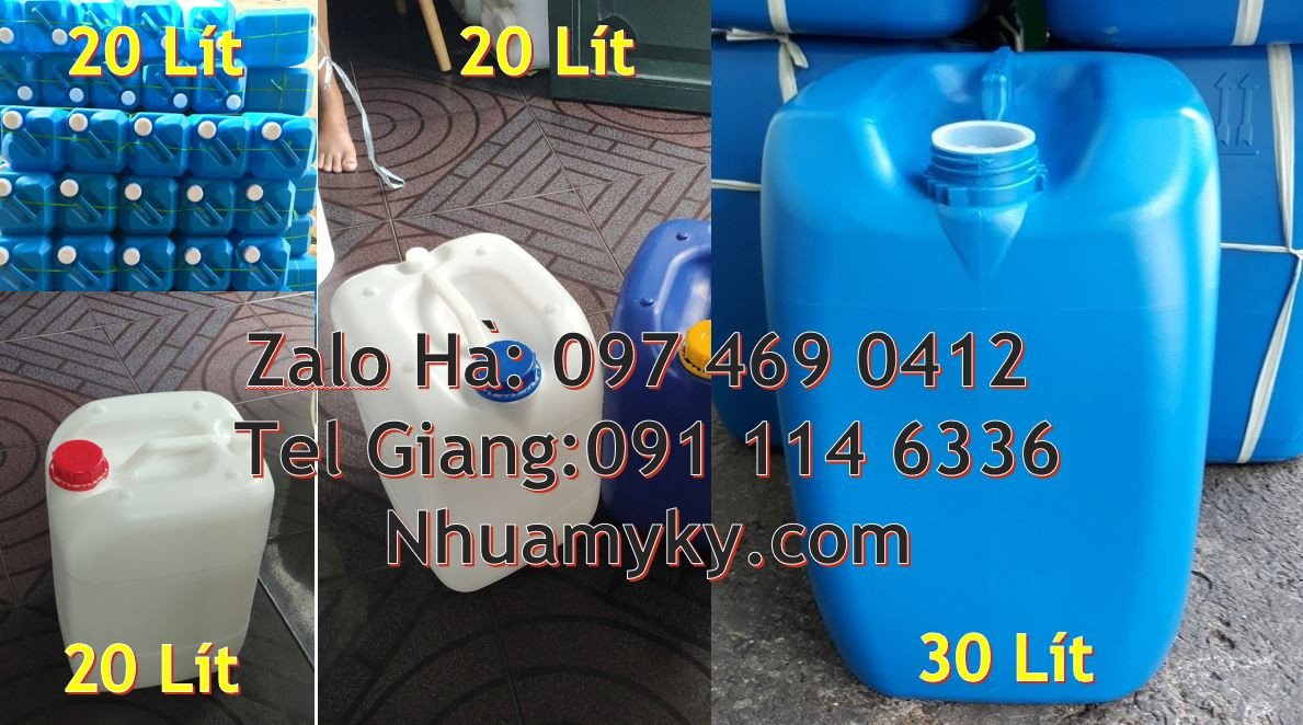 can nhựa 18l đựng mật mía,can nhựa 20l đựng xăng dầu, can nhựa xanh đỏ