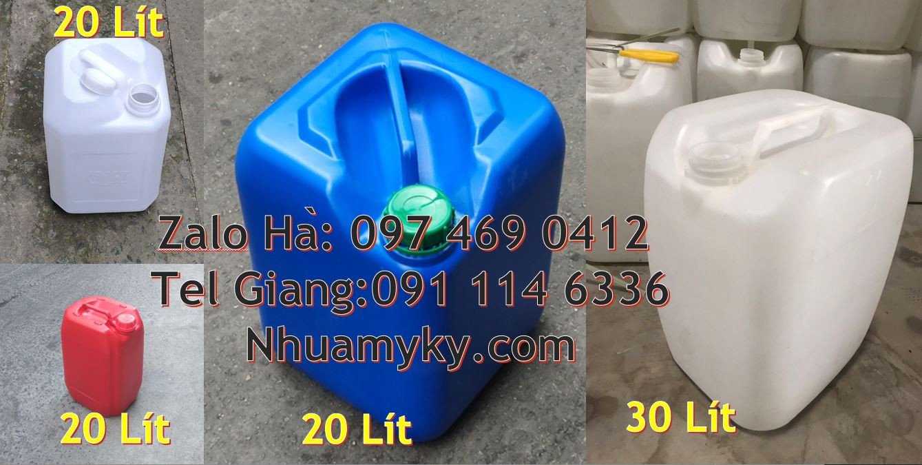 can nhựa 18l đựng mật mía,can nhựa 20l đựng xăng dầu, can nhựa xanh đỏ