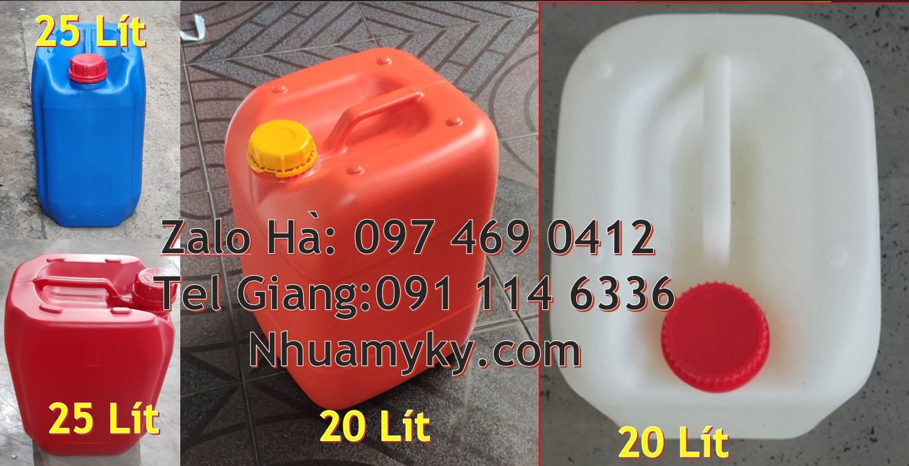 can nhựa 18l đựng mật mía,can nhựa 20l đựng xăng dầu, can nhựa xanh đỏ