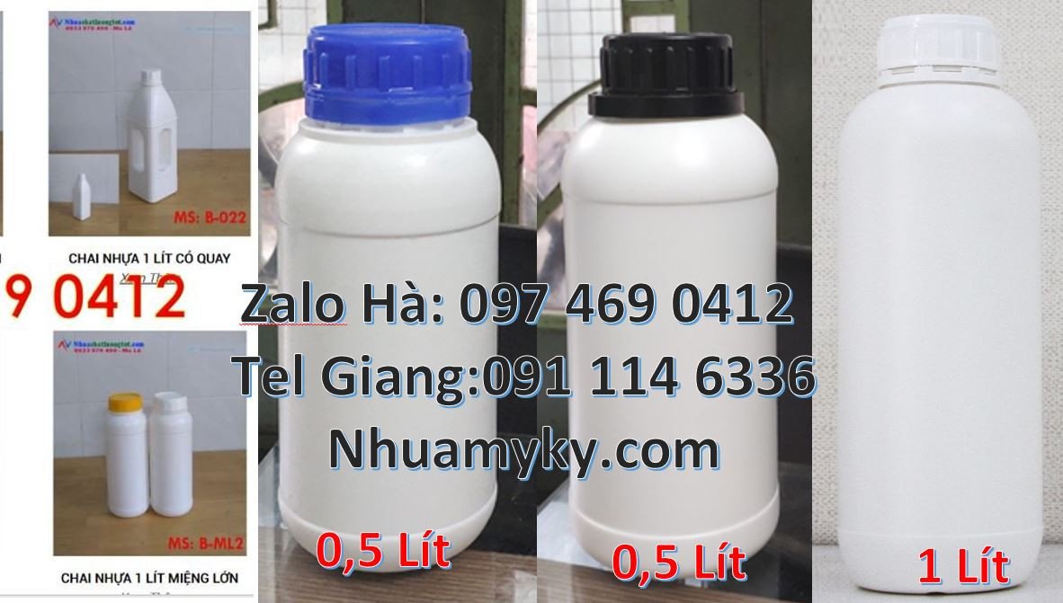 Chai 1l hdpe màu trắng, chai 0.5l đựng nước tương,chai nhựa giá rẻ nhấ