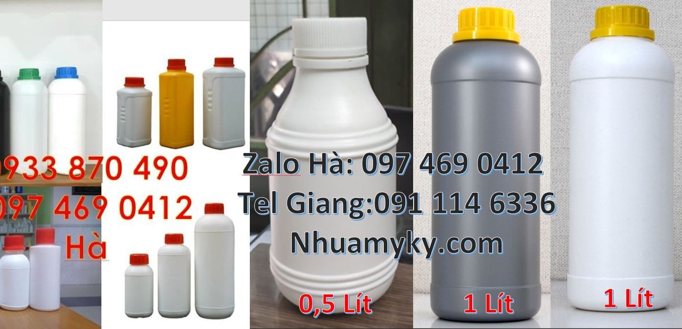 Chai 1l hdpe màu trắng, chai 0.5l đựng nước tương,chai nhựa giá rẻ nhấ