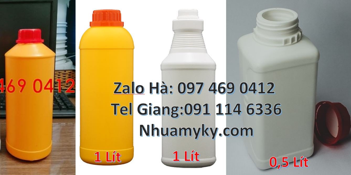 Chai 1l hdpe màu trắng, chai 0.5l đựng nước tương,chai nhựa giá rẻ nhấ