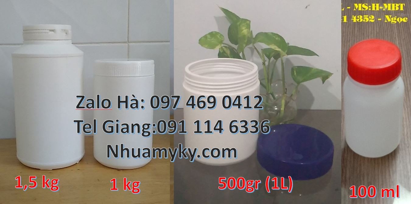 hũ nhựa 1kg nắp vặn màu trắng, hũ nhựa 500gr trắng đục,hũ nhựa giá rẻ