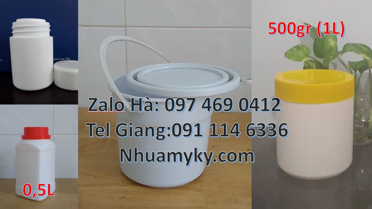 hũ nhựa 1kg nắp vặn màu trắng, hũ nhựa 500gr trắng đục,hũ nhựa giá rẻ