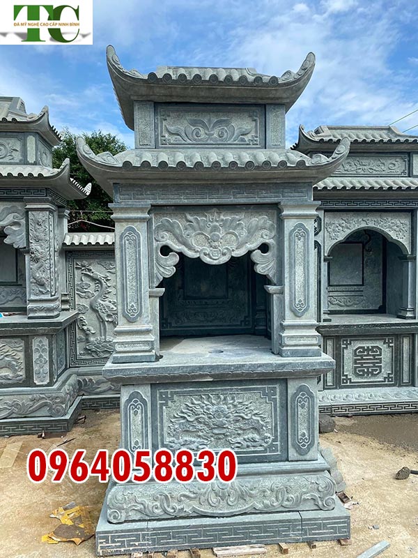 Giá bán lăng thờ đá mẫu kỳ đài bằng đá xanh rêu Quảng Ninh