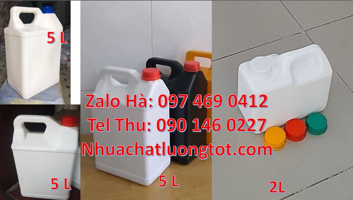 can 1l đựng sữa tươi, can 5l đựng nước rửa chén, can 4l màu xanh đen v