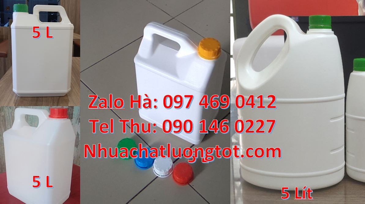 can 1l đựng sữa tươi, can 5l đựng nước rửa chén, can 4l màu xanh đen v