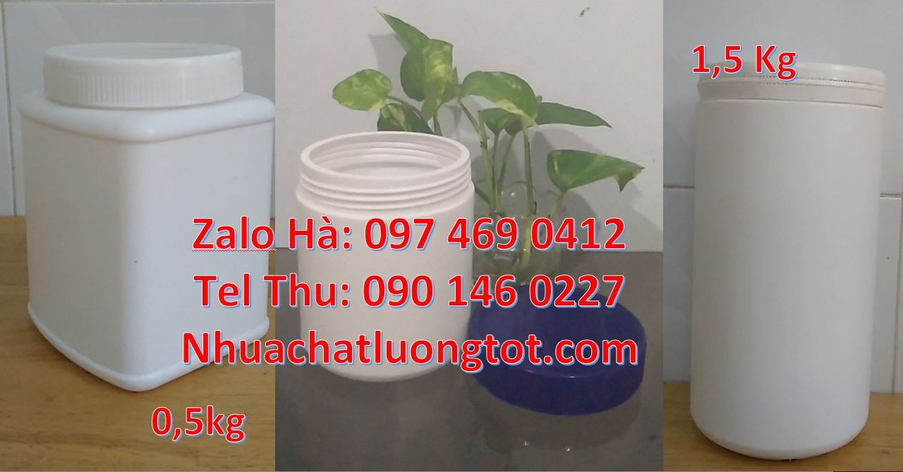 bán hũ nhựa 0.5kg đựng hóa chất,hũ nhựa 200gr đựng mỹ phẩm,hũ nhựa màu