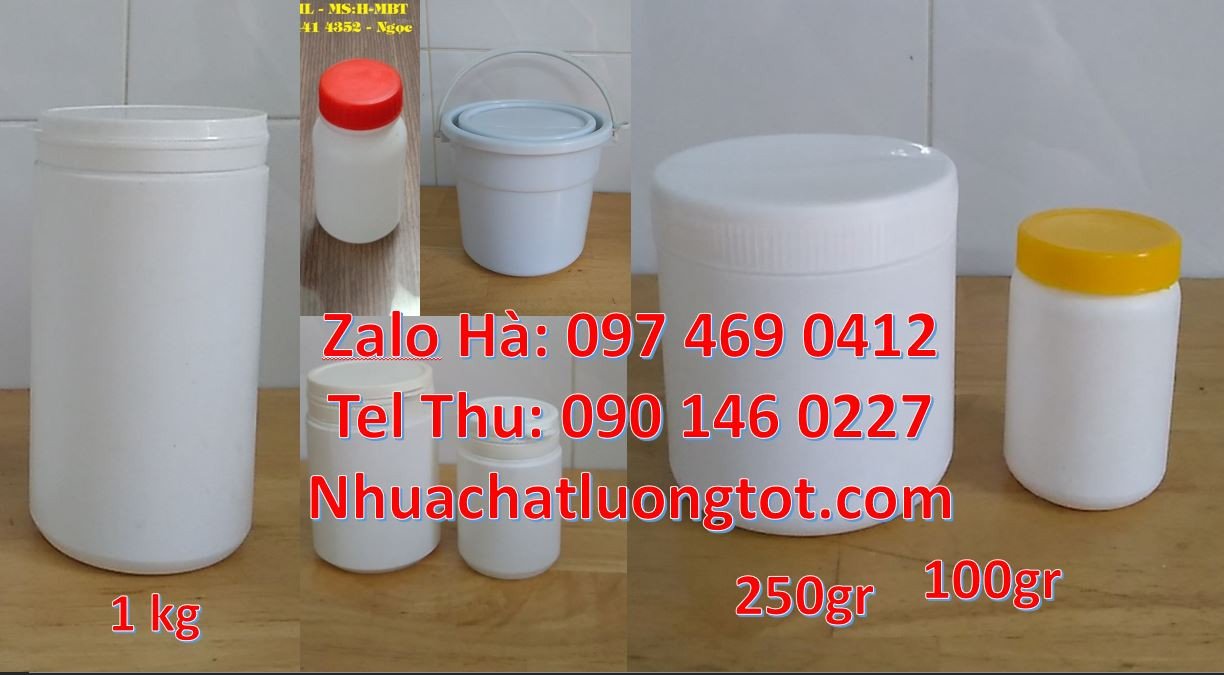 bán hũ nhựa 0.5kg đựng hóa chất,hũ nhựa 200gr đựng mỹ phẩm,hũ nhựa màu