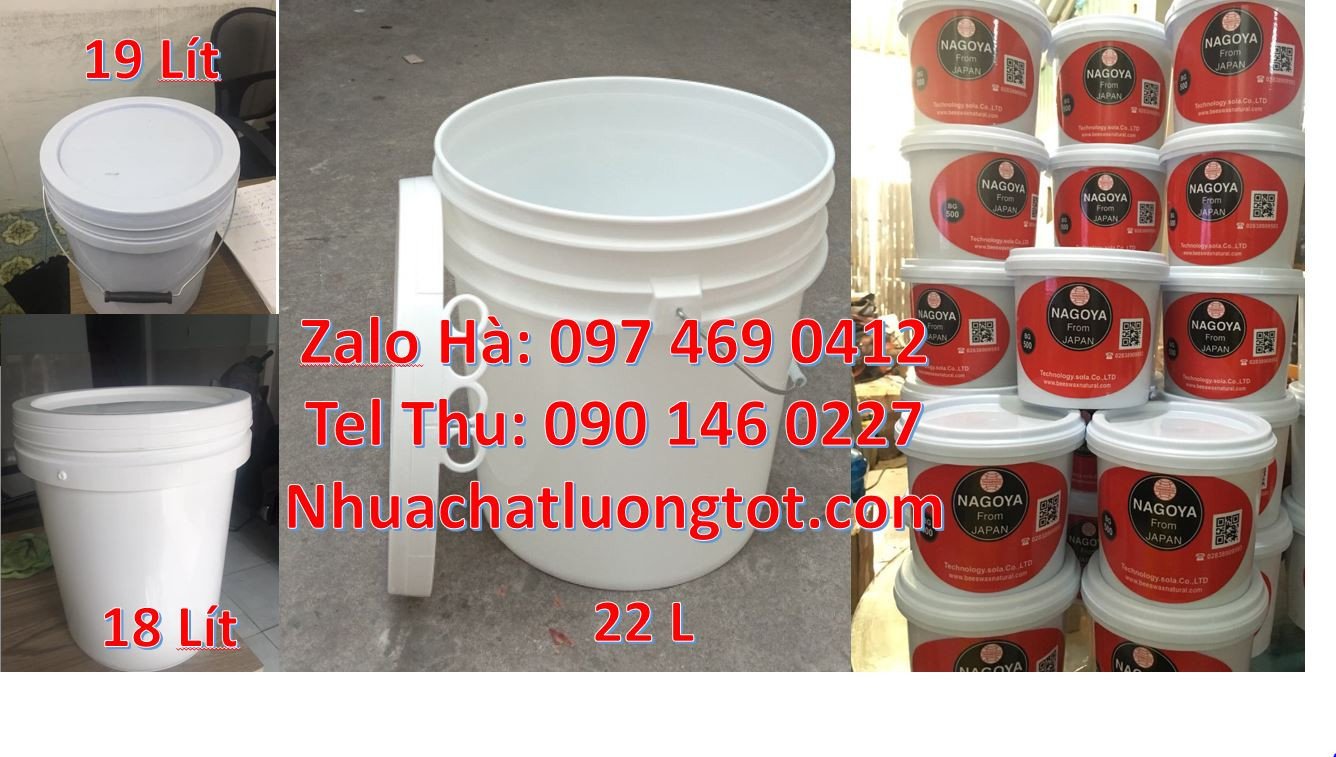thùng đựng sơn 20l,thùng nhựa 19l quai sắt,thùng nhựa màu trắng 22l gi