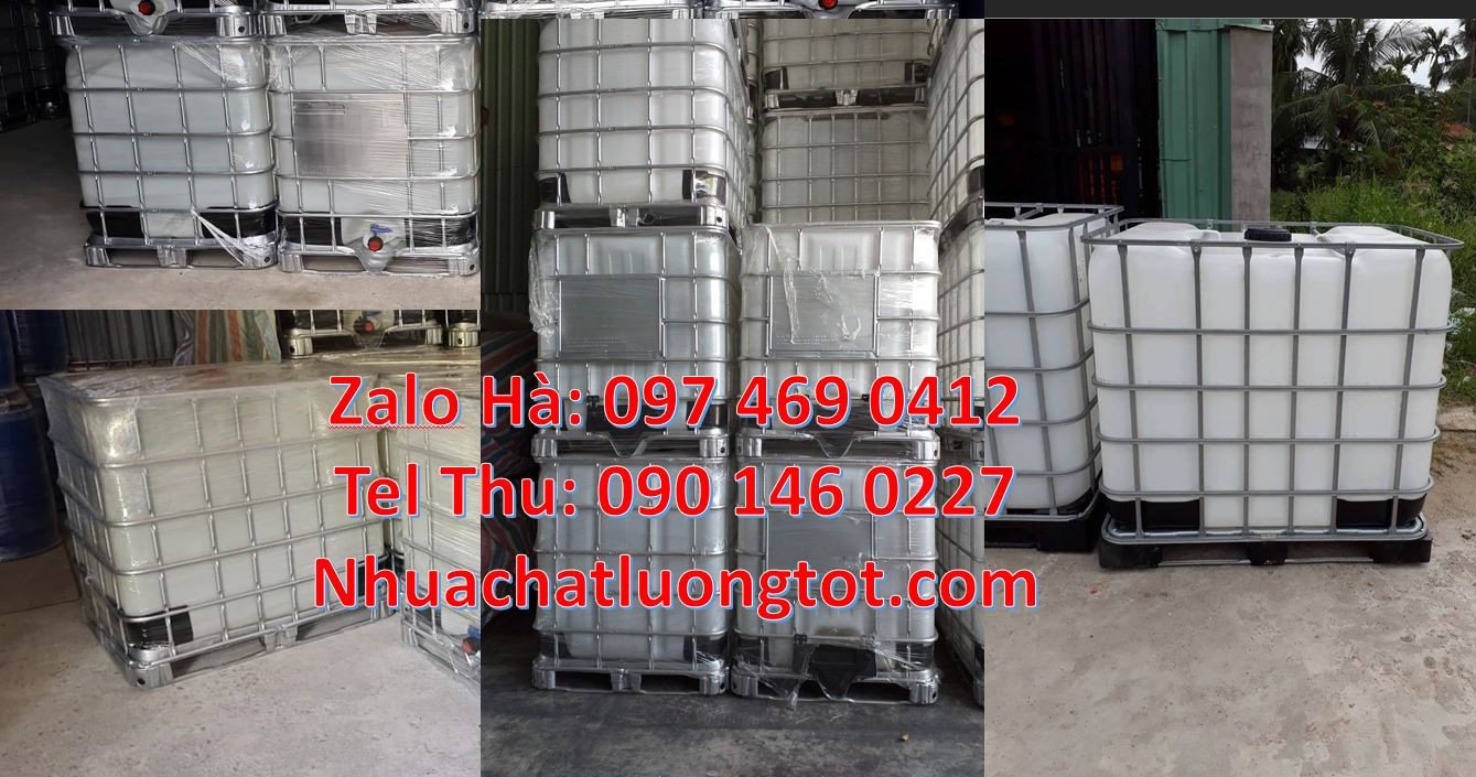 bồn đựng hóa chất,ibc nhựa trắng 1000l giá rẻ,tank nhựa có khung sắt