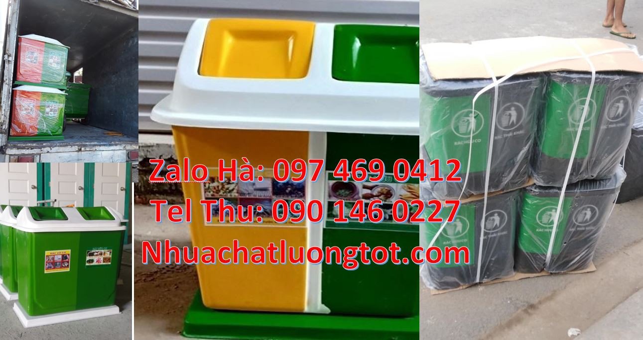 thùng rác 2 ngăn 2 màu,thùng rác 3 ngặn bập bênh,thùng rác 3 ngăn giá