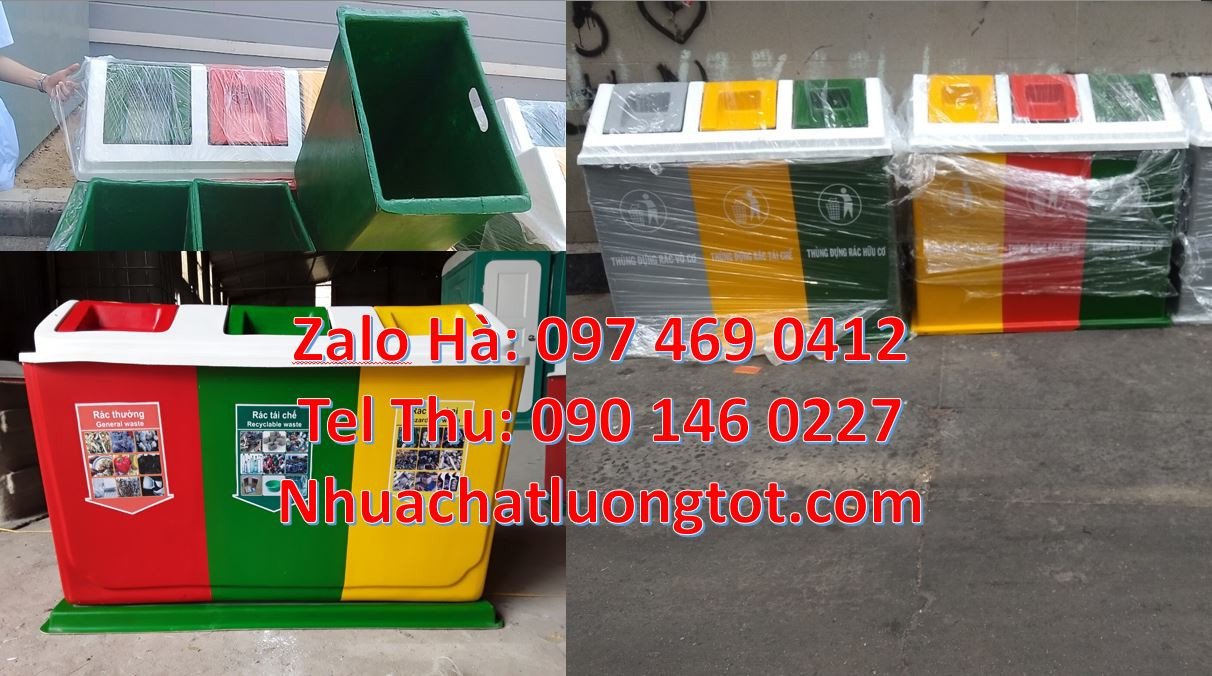 thùng rác 2 ngăn 2 màu,thùng rác 3 ngặn bập bênh,thùng rác 3 ngăn giá
