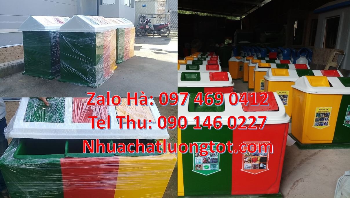 thùng rác 2 ngăn 2 màu,thùng rác 3 ngặn bập bênh,thùng rác 3 ngăn giá