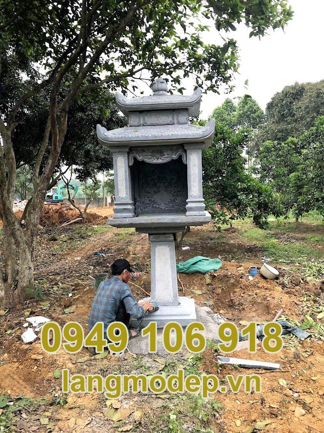 Bàn thờ thiên bằng đá ngoải trời đẹp tại Ninh Bình