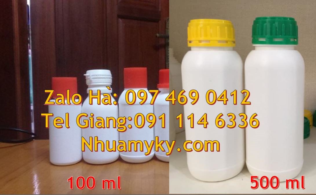 chai 250ml đựng hóa chất,chai 500ml đựng nước rửa chén,chai 100ml đựng