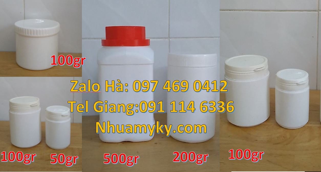 hũ 200gram hdpe màu trắng,hũ nhựa 500gr vuông đựng thuốc,hũ nhựa giá r