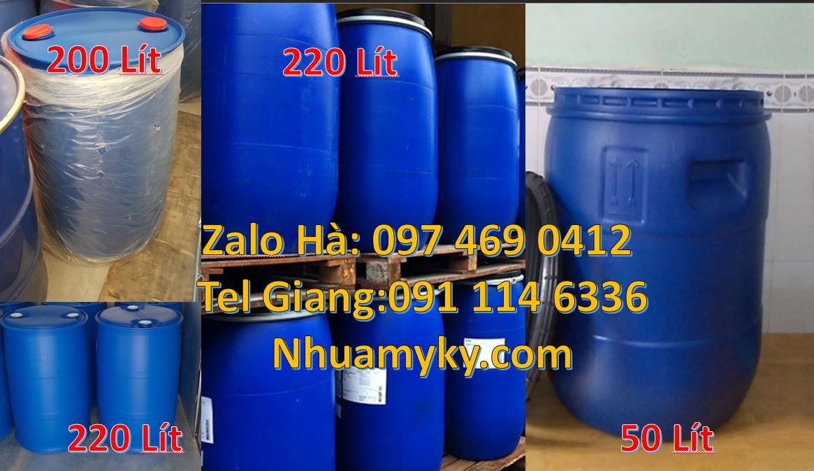 thùng phuy nhựa 220l nắp hở,phuy nhựa 200l đựng chất lỏng,phuy nhựa xa