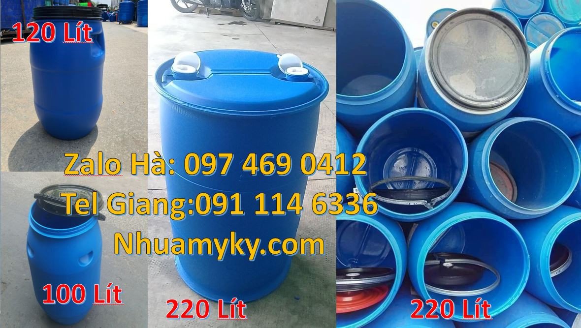 thùng phuy nhựa 220l nắp hở,phuy nhựa 200l đựng chất lỏng,phuy nhựa xa