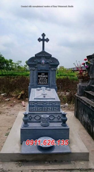 mộ đá công giáo đạo thiên chúa, làm từ đá nguyên khối