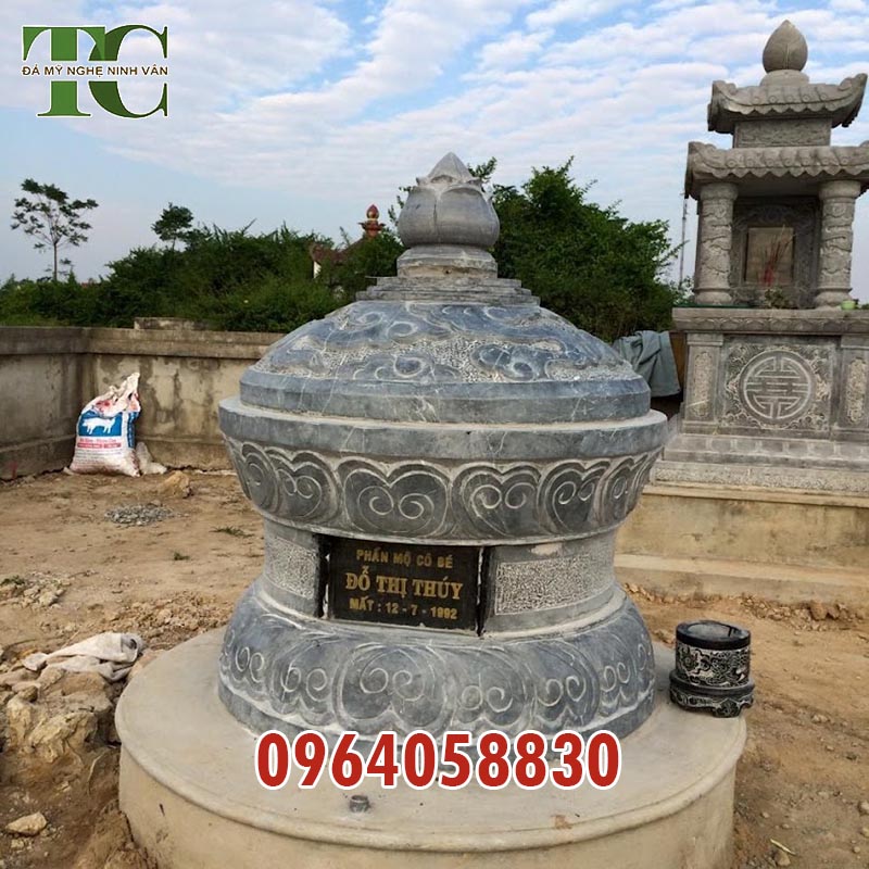 TOP mẫu mộ tròn bằng đá xanh lắp đặt tại Nam Định
