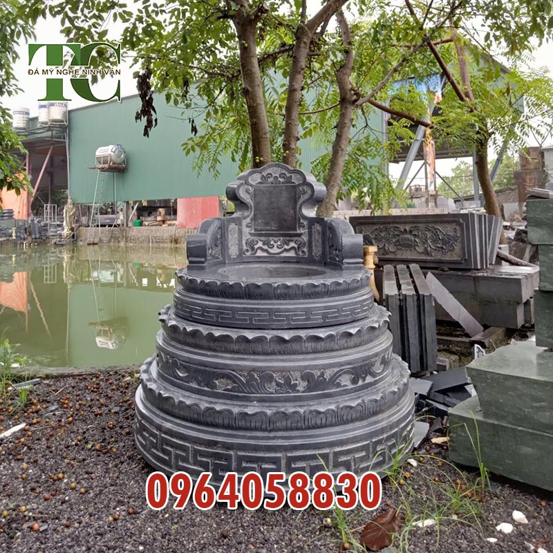 TOP mẫu mộ tròn bằng đá xanh lắp đặt tại Nam Định