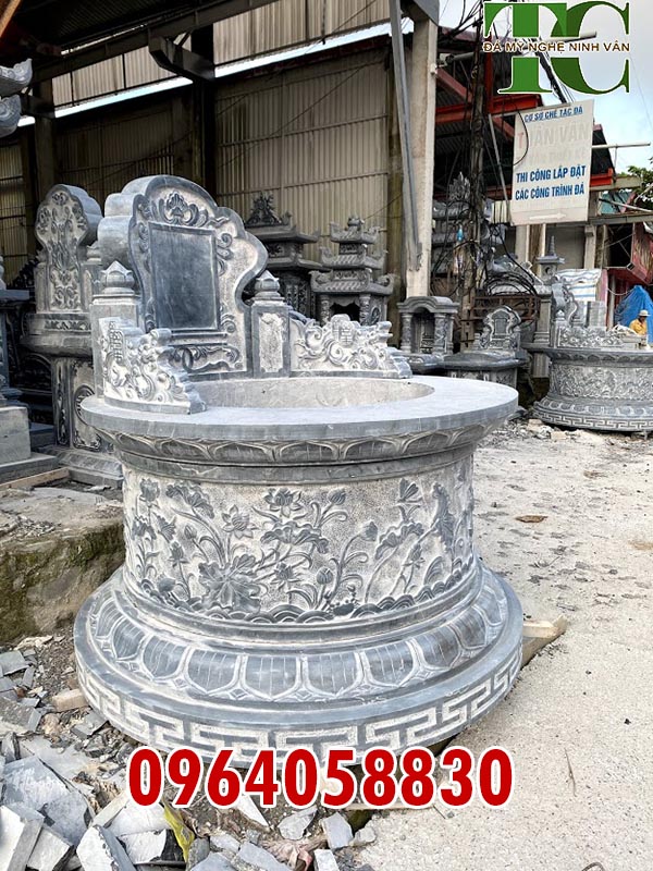 TOP mẫu mộ tròn bằng đá xanh lắp đặt tại Nam Định