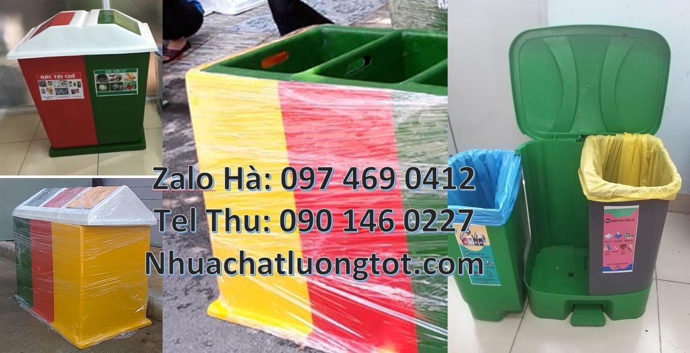 thùng đựng rác 3 ngăn 3 màu,thùng 2 ngăn phân loại rách,thùng rác giá