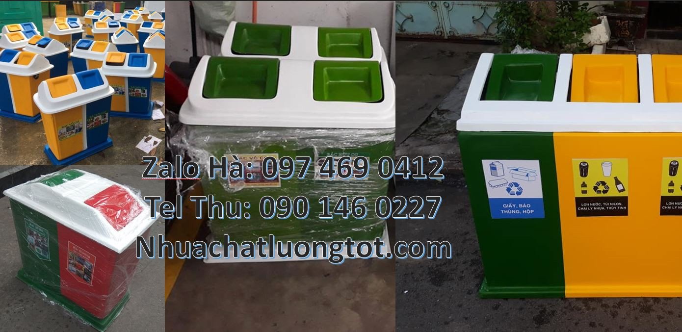 thùng đựng rác 3 ngăn 3 màu,thùng 2 ngăn phân loại rách,thùng rác giá