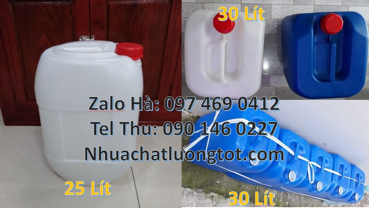can nhựa hdpe 25l màu xanh trắng vàng,can nhựa 30l đựng nước mắm giá r