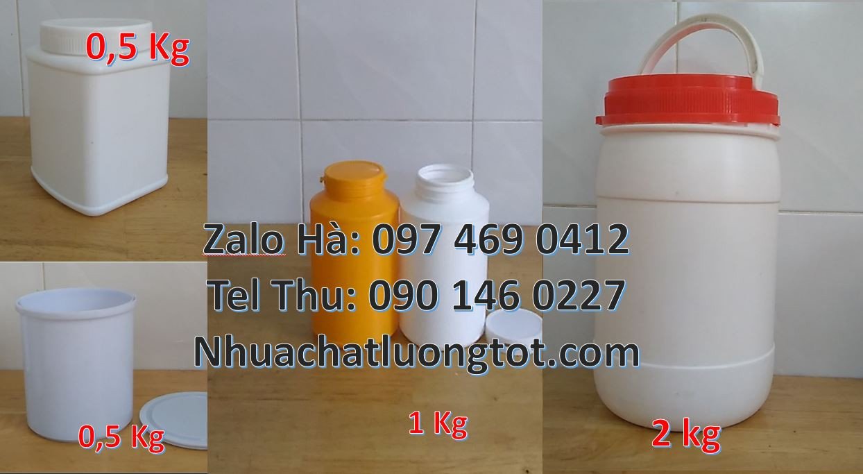 hũ nhựa 2kg hdpe,hũ nhựa 1kg nắp vặn màu trắng,hũ nhựa giá rẻ nhất hcm
