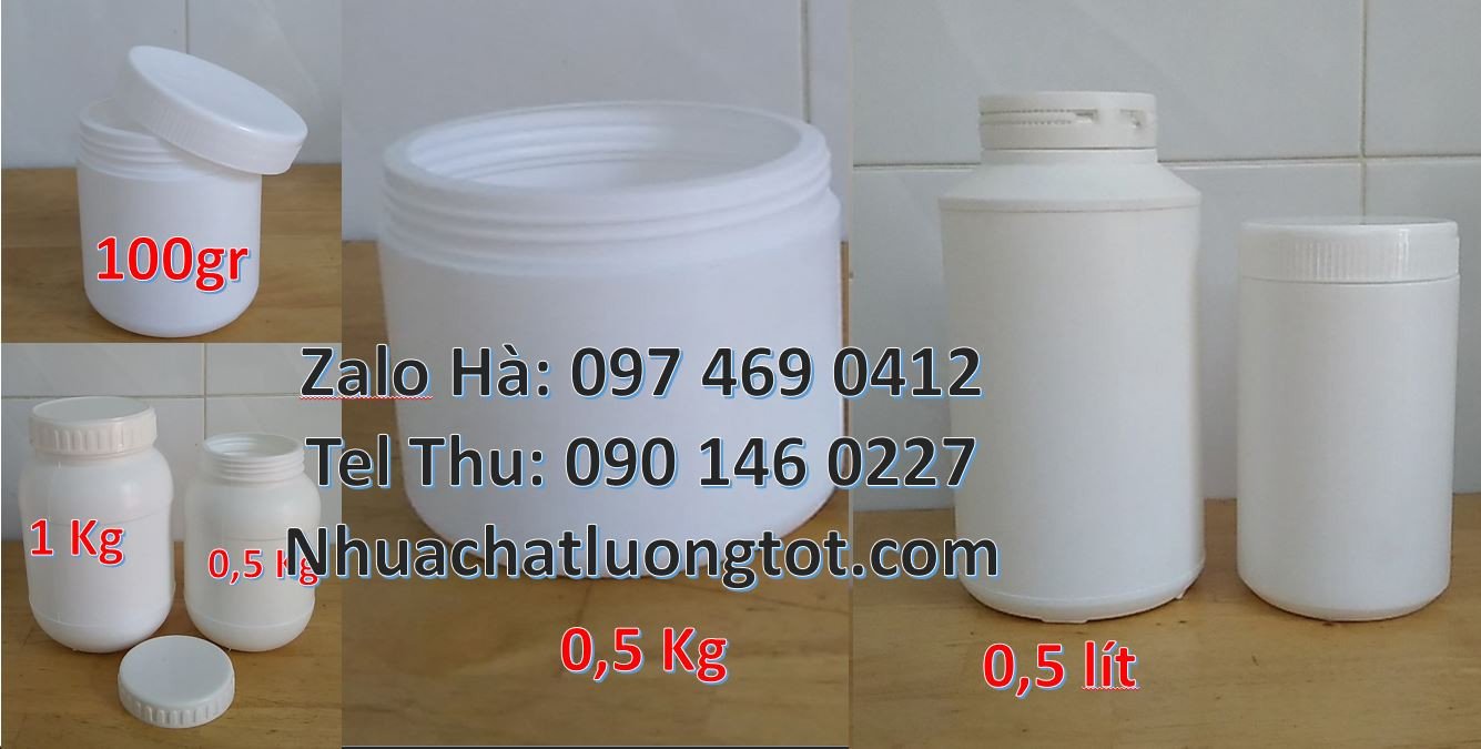 hũ nhựa 2kg hdpe,hũ nhựa 1kg nắp vặn màu trắng,hũ nhựa giá rẻ nhất hcm