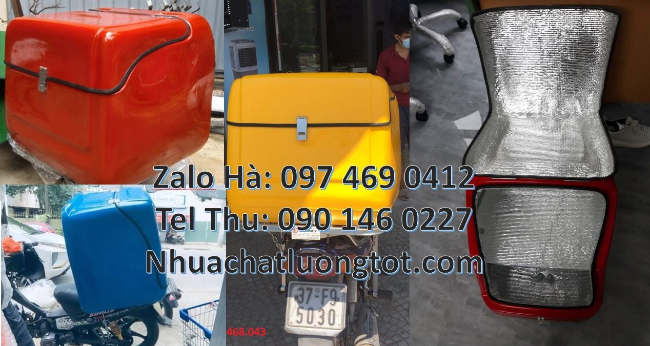 thùng chở hàng sau xe máy,thùng giữ nhiệt sau xe máy,thùng thương mại