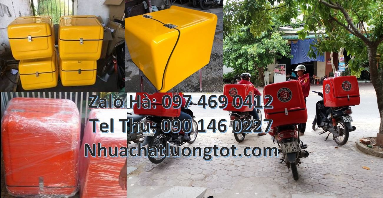 thùng chở hàng sau xe máy,thùng giữ nhiệt sau xe máy,thùng thương mại