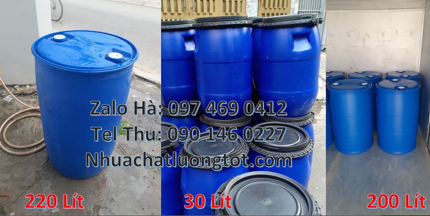 phuy nhựa 220l nắp kín,thùng phuy xanh 220l đựng chất lỏng,thùng phuy